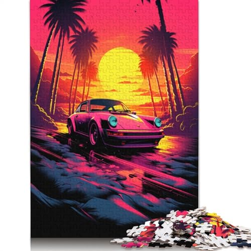 Puzzle für Erwachsene und Kinder, Neon-Sportwagen, 1000 Teile, Puzzle für Erwachsene, Kartonpuzzle für Erwachsene und Kinder, Lernspielzeug, Größe 38 x 26 cm von LiJianXXR