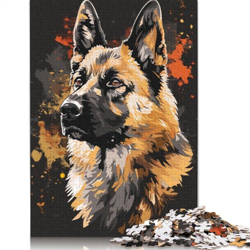 Puzzle für Erwachsene und Kinder, Norwegischer Elchhund, Kunst, 1000 Teile, Puzzle für Erwachsene, Kartonpuzzle für Erwachsene und Kinder, Lernspielzeug, Größe 38 x 26 cm von LiJianXXR