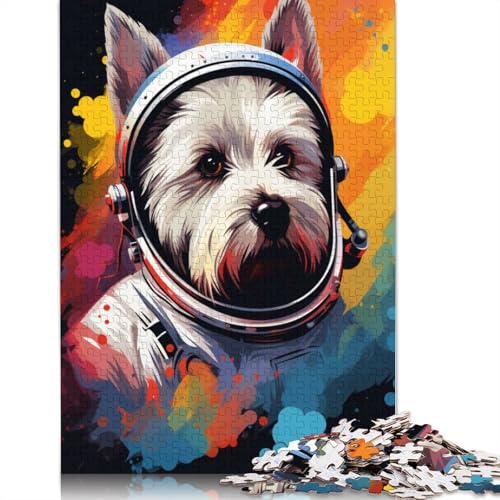 Puzzle für Erwachsene und Kinder, West Highland White Terrier, 1000 Teile, Puzzle für Erwachsene, Kartonpuzzle für Erwachsene und Kinder, Lernspielzeug, 38 x 26 cm von LiJianXXR