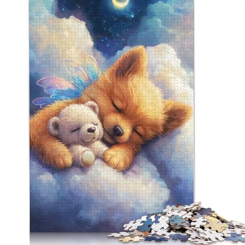 Puzzle für Erwachsene und Kinder, farbenfroher kosmischer Babyhund, 1000 Teile, Puzzle aus Holz, geeignet für Erwachsene und Kinder ab 12 Jahren, anspruchsvolles Spiel, Geschenke, Größe 75 x 50 cm von LiJianXXR