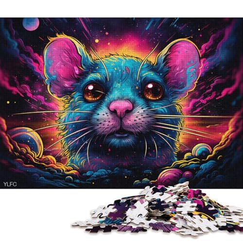 Puzzle für Erwachsene und Kinder, psychedelische Kunst, Maus-Puzzle, 1000 Teile, Karton-Puzzle für Erwachsene und Kinder ab 12 Jahren, Spiele, Spielzeug, Geschenk 38x26cm, 1000 Teile von LiJianXXR