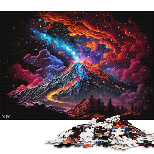 Puzzle für Erwachsene und Kinder Kosmischer Vulkan, 1000-teiliges Kartonpuzzle für Erwachsene und Kinder ab 12 Jahren, Spielzeug-Wanddekoration (Größe 38 * 26 cm) von LiJianXXR