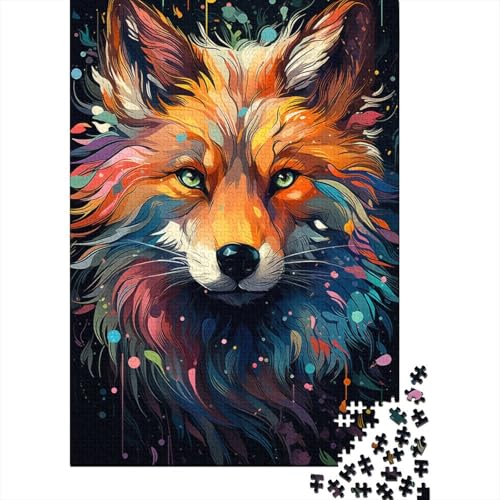 Puzzle für Kinder, Bunter Psychedelischer Fantasy-Fuchs, 1000 Teile, Puzzle für Erwachsene, Holzpuzzle für Erwachsene und Kinder ab 12 Jahren, Lernspiele, 50 x 75 cm von LiJianXXR