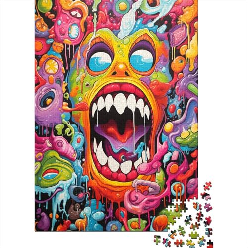 Puzzle für Kinder, buntes psychedelisches Monster, 1000 Teile, Puzzle für Erwachsene, Holzpuzzle für Erwachsene und Kinder ab 12 Jahren, Lernspiele, 50 x 75 cm von LiJianXXR