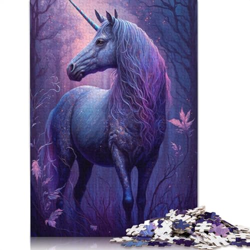 Puzzle mit 1000 Teilen, Einhorn-Blumen-Galaxie, für Erwachsene und Kinder, Kartonpuzzle, Lernspiel, Größe: 38 x 26 cm von LiJianXXR