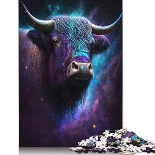 Puzzle mit 1000 Teilen, Galaxy Art Yak-Puzzles für Erwachsene und Kinder, Holzpuzzles, tolles Geschenk für Erwachsene (Größe 75 x 50 cm) von LiJianXXR