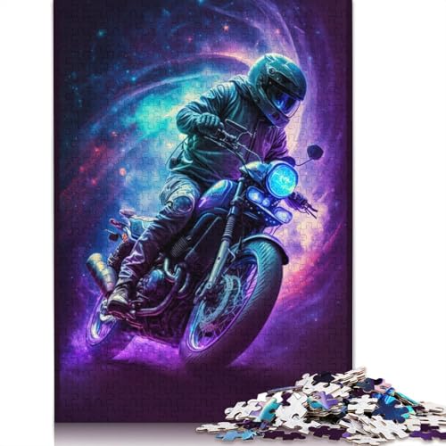 Puzzle mit 1000 Teilen, Galaxy-Motorräder, Puzzle für Erwachsene, Kartonpuzzle, tolles Geschenk für Erwachsene (Größe 38 x 26 cm) von LiJianXXR