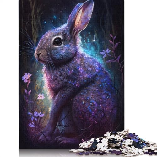 Puzzle mit 1000 Teilen, Kaninchen, Blumen-Galaxie, für Erwachsene und Kinder, Kartonpuzzle, Lernspiel, Größe: 38 x 26 cm von LiJianXXR