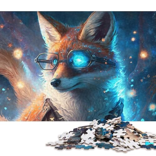 Puzzles für Erwachsene, Magic Art Fox, Puzzles für Erwachsene, 1000-teiliges Kartonpuzzle, geeignet für Erwachsene, lustige Puzzlespiele 38x26cm/1000 Teile von LiJianXXR