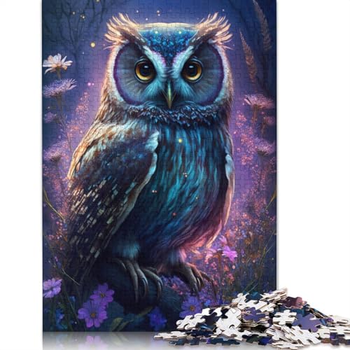 Puzzles für Erwachsene und Kinder, Eule, Blume, Galaxie, 1000 Teile, Puzzle für Erwachsene, Holzpuzzle für Erwachsene, Familienpuzzle, Spielgröße: 75 x 50 cm von LiJianXXR