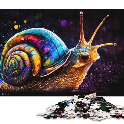 Puzzlespiel mit 1000 Teilen, Bunte Schnecken-Puzzles für Erwachsene, Holzpuzzle, Lernspiel, Herausforderungsspielzeug (Größe 75 * 50 cm) von LiJianXXR