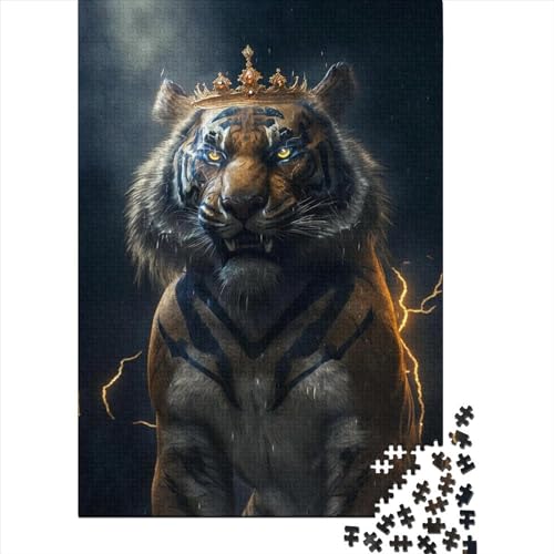 Savage Storm Tigers Holzpuzzle für Erwachsene. Puzzle für Erwachsene, Puzzlespiel ganze Familie und die (Größe 75x50 cm) von LiJianXXR