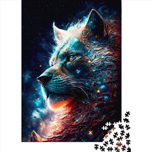 Schwieriges, anspruchsvolles Puzzle, 1000 Teile, Leon Spacial Lions, Holzpuzzle für Teenager, anspruchsvolles, schwieriges Puzzle (Größe 75x50 cm) von LiJianXXR