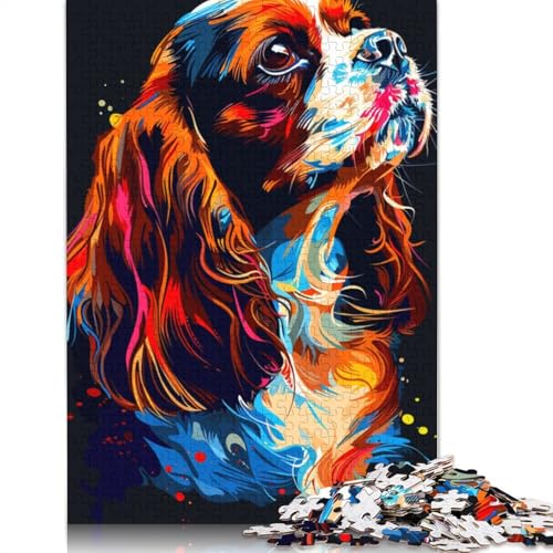 Teenager-Puzzle, Cavalier King Charles Spaniel, Hunde-Puzzle 1000 Teile für Erwachsene, Papppuzzle, geeignet für Erwachsene und Kinder ab 12 Jahren, tolles Geschenk für Erwachsene, Größe 38 x 26 cm von LiJianXXR