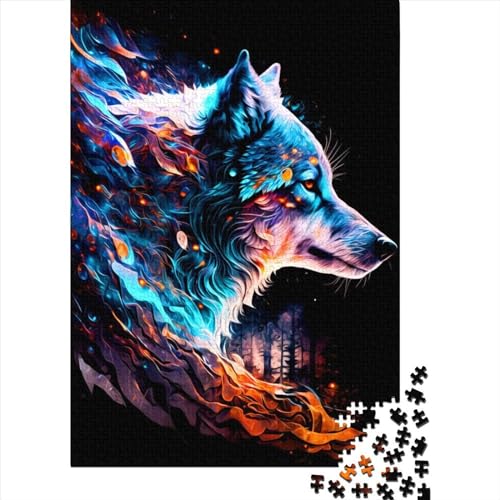 Wolf-Holzpuzzle für Erwachsene und Teenager, 1000 Teile, für Erwachsene, Holzpuzzle, Puzzle für Erwachsene, Geschenke (Größe 75x50 cm) von LiJianXXR