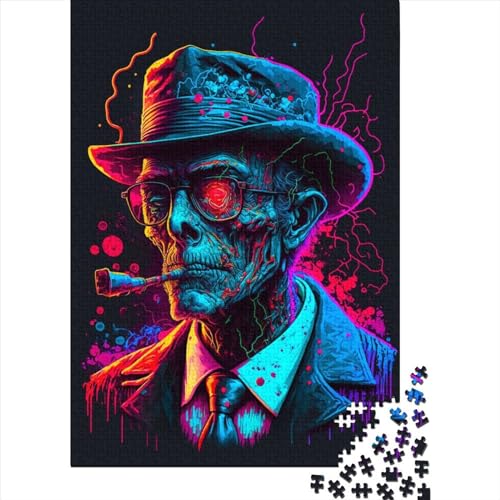 Zombie-Gangster, rauchendes Puzzle für Erwachsene, 1000 Teile, für Erwachsene, Puzzle-Geschenke, 1000-teiliges Puzzle für Erwachsene, Teenager (Größe 75x50 cm) von LiJianXXR