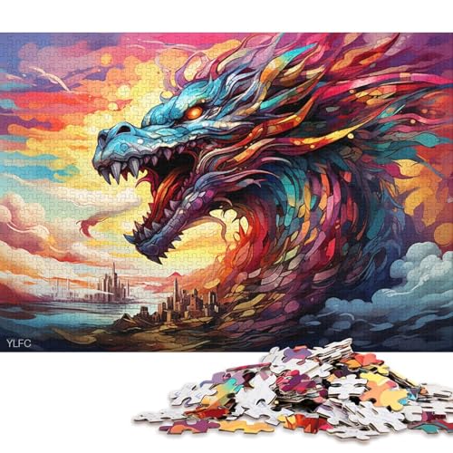 für Erwachsene, 1000-teiliges Puzzle, Roboter, Fliegender Drache, Kunst-Puzzles für Erwachsene und Kinder, Karton-Puzzle, Lernspielzeug 38x26cm/1000 Teile von LiJianXXR