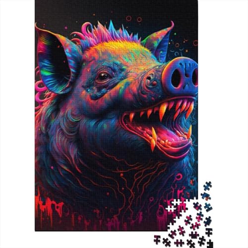 für Erwachsene, 1000-teiliges Puzzle Cosmic Pig für Erwachsene, Holzpuzzle, Lernspiel für Erwachsene und Kinder, Größe: 75 x 50 cm von LiJianXXR