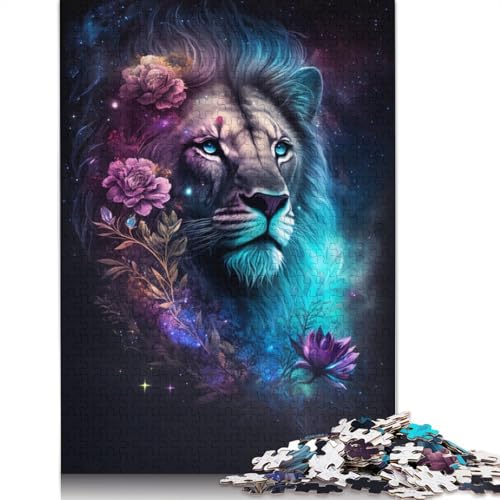 für Erwachsene, 1000-teiliges Puzzle Space Lion Art, Puzzle für Kinder, Kartonpuzzle, tolles Geschenk für Erwachsene (Größe 38 x 26 cm) von LiJianXXR