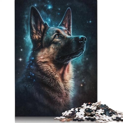 für Erwachsene, Puzzle Deutscher Schäferhund, 1000-teiliges Puzzle für Erwachsene, Papppuzzle für Erwachsene und Kinder ab 12 Jahren, tolles Geschenk für Erwachsene (Größe 38 x 26 cm) von LiJianXXR