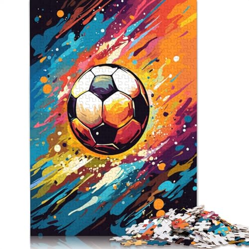 für Erwachsene 1000-teiliges Puzzle, buntes Fußball-Puzzle für Erwachsene, Kartonpuzzle, lustiges Geschenk, 38 x 26 cm von LiJianXXR