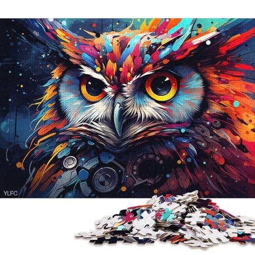 für Erwachsene 1000-teiliges Puzzle Roboter Eule Vogel Puzzle für Erwachsene Kinder Kartonpuzzle Lernspielzeug 38x26cm/1000 Stück von LiJianXXR