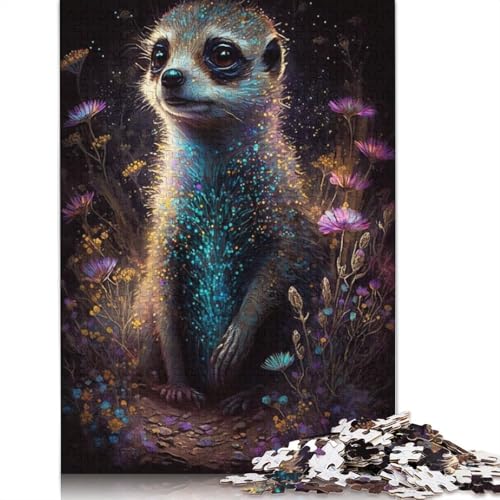 für Erwachsene Puzzle Erdmännchen Blume Galaxie 1000 Teile Puzzle Erwachsene Puzzle Geschenke Holzpuzzle für Erwachsene und Kinder ab 12 Jahren Puzzle Hands-on Spiel Größe: 75x50cm von LiJianXXR