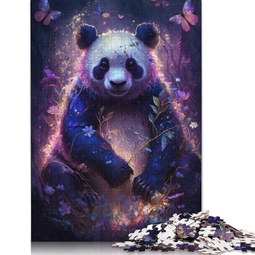 für Erwachsene Puzzle Panda Flower Galaxy 1000-teiliges Puzzle Kartonpuzzle für Erwachsene und Kinder ab 12 Jahren Geschenk für Erwachsene und Kinder Größe: 38 x 26 cm von LiJianXXR