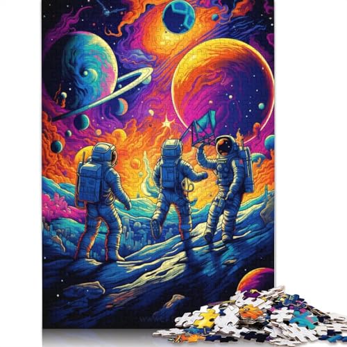 1000 Teile Puzzle für Erwachsene, Puzzle-Geschenke, Astronauten Spielen Basketball, Puzzle, Holzpuzzle für Erwachsene, Familienspiele, 75 x 50 cm von LiJianXXS