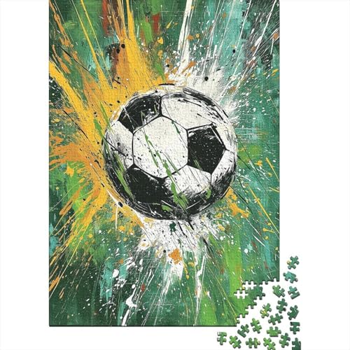 1000-teiliges Fußball-Sportpuzzle für Erwachsene, Holzpuzzle, Lernspiele, Heimdekoration, Puzzlegröße: 75 x 50 cm von LiJianXXS