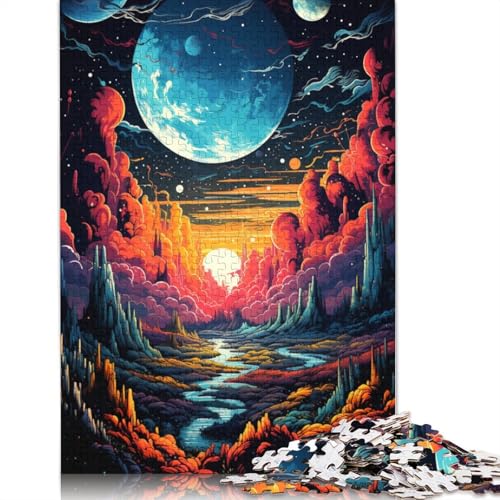 1000-teiliges Kartonpuzzle, farbenfrohes Universum-Gemälde, Puzzle für Erwachsene, Kartonpuzzle, Familienspiele, 38 x 26 cm von LiJianXXS