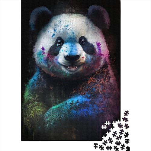 1000-teiliges Puzzle, Art Panda, Puzzles für Erwachsene, Holzspiele, Puzzle-Herausforderungsspielzeug, Größe: 75 x 50 cm von LiJianXXS