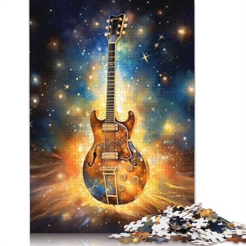 1000-teiliges Puzzle, Bunte Sterngitarre, Puzzle für Erwachsene, Kartonpuzzle, Lernspiel, Herausforderungsspielzeug, Größe: 38 x 26 cm von LiJianXXS