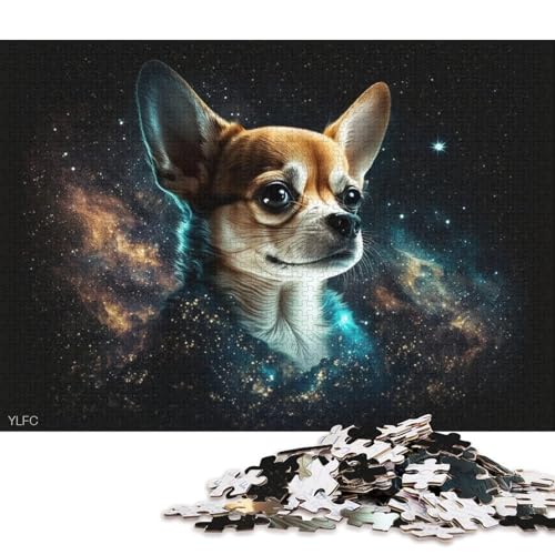 1000-teiliges Puzzle, Galaxie-Astronaut, Chihuahua, Puzzle für Erwachsene, Karton-Puzzle, Heimkunst-Dekor 38x26cm/1000 Teile von LiJianXXS