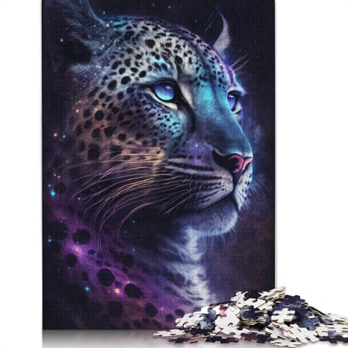 1000-teiliges Puzzle, Galaxie-Leoparden-Puzzle, Geschenk, Holzpuzzle, Heimdekoration (Größe 75 x 50 cm) von LiJianXXS