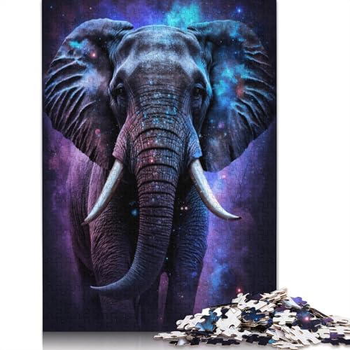 1000-teiliges Puzzle, Galaxie-Sternen-Elefanten-Puzzle, Kartonpuzzle für Erwachsene, Lernspiel (Größe 38 x 26 cm) von LiJianXXS