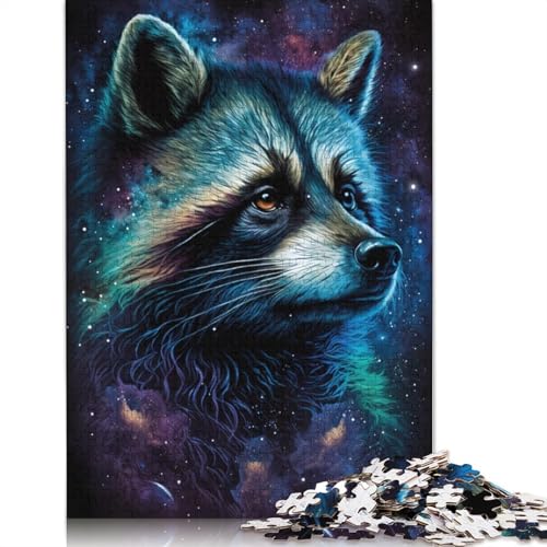 1000-teiliges Puzzle, Galaxy-Waschbär-Puzzles für schwierige und anspruchsvolle Holzpuzzles (Größe 75 x 50 cm) von LiJianXXS