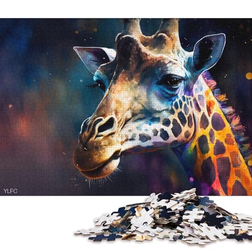 1000-teiliges Puzzle, Giraffen-Puzzle für Kinder, Holzpuzzle, Heimdekoration, Puzzle-Spielzeug 75x50cm/1000 Stück von LiJianXXS