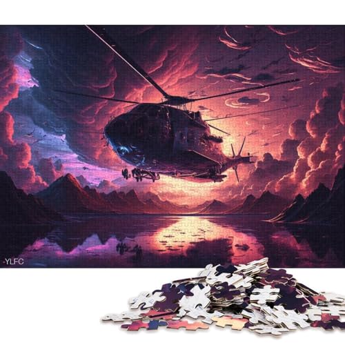 1000-teiliges Puzzle, Hubschrauber-Kunstpuzzle für Kartonpuzzle, Lernspiele, Heimdekorationspuzzle. 38x26cm/1000 Stück von LiJianXXS