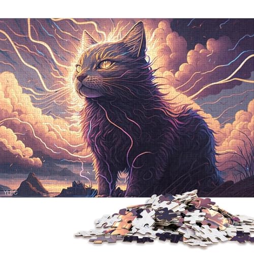 1000-teiliges Puzzle, Kunst, Tier, Katze, Puzzle für Holzpuzzle, Lernspiele, Heimdekorationspuzzle. 75x50cm/1000 Stück von LiJianXXS