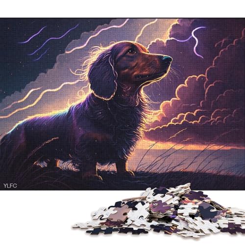 1000-teiliges Puzzle, Kunst-Dackel-Hund, Puzzle für Erwachsene, Holzpuzzle, Heimdekoration, Puzzle-Spielzeug 75x50cm/1000 Stück von LiJianXXS