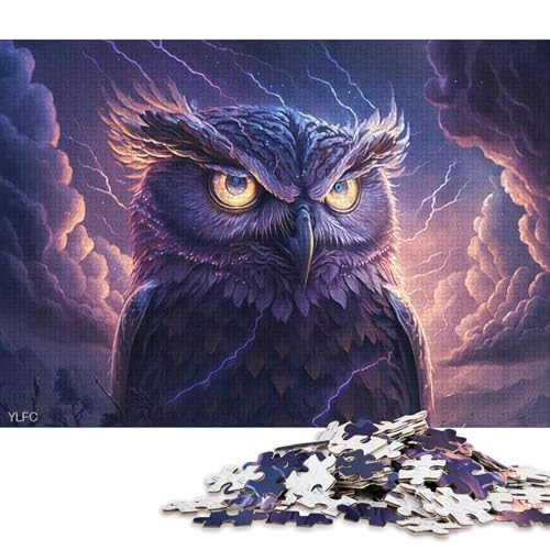 1000-teiliges Puzzle, Kunst-Tier-Eule, Puzzle für Kinder, Kartonpuzzle, Puzzle für Erwachsene, Lernspiel, Herausforderungsspielzeug 38x26cm/1000 Stück von LiJianXXS