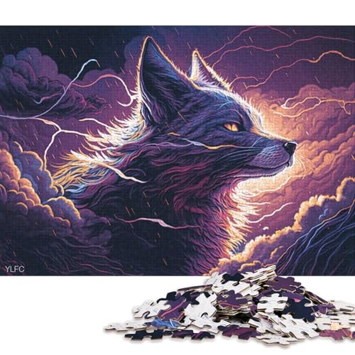 1000-teiliges Puzzle, Kunsttiere, weißer Fuchs, Puzzle für Erwachsene, Kartonpuzzle, Lernspiel, Herausforderungsspielzeug 38x26cm/1000 Stück von LiJianXXS