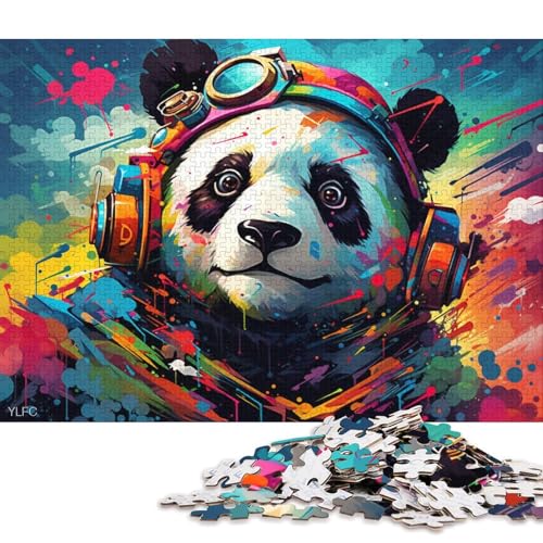 1000-teiliges Puzzle, Lernspiele, Bunte Roboter-Panda-Puzzles für Erwachsene und Kinder, Kartonpuzzles, Lernspielzeug, Familienspiele 38x26cm/1000 Teile von LiJianXXS