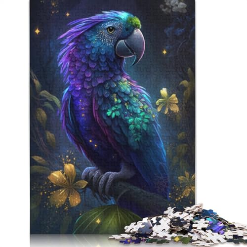 1000-teiliges Puzzle, Lernspiele, Papagei, Blume, Universum, Puzzle, Holzpuzzle, Lernspielzeug, Größe: 75 x 50 cm von LiJianXXS