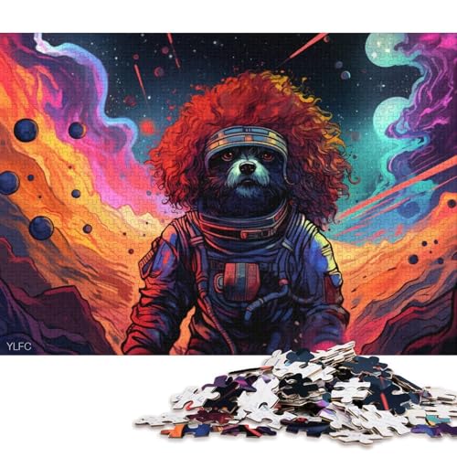 1000-teiliges Puzzle, Lernspiele, Pudel im Weltraum, Puzzle für Erwachsene, Holzpuzzle, Familiendekoration 75x50cm/1000 Stück von LiJianXXS