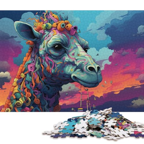 1000-teiliges Puzzle, Lernspiele, Roboter-Giraffe, Kunstpuzzle für Erwachsene, Kartonpuzzle, Familiendekoration 38x26cm/1000 Stück von LiJianXXS