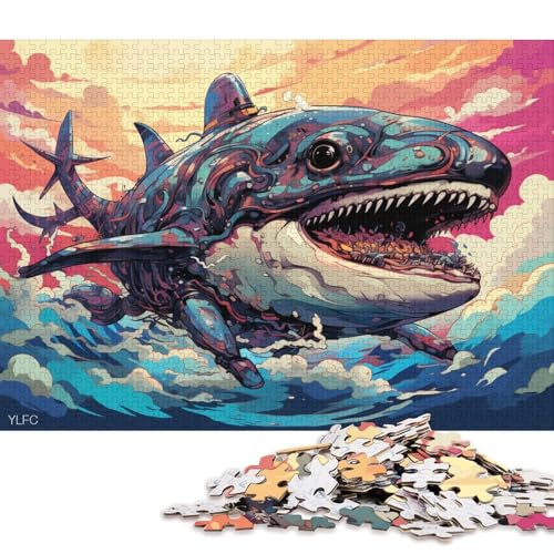 1000-teiliges Puzzle, Lernspiele, Roboter-Killerwal, Puzzles für Erwachsene und Kinder, Holzpuzzles, Lernspielzeug, Familienspiele 75x50cm/1000 Teile von LiJianXXS