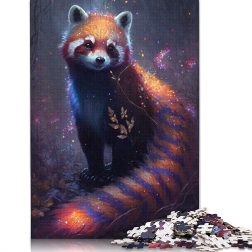 1000-teiliges Puzzle, Lernspiele, Roter Panda, Blumen-Galaxie, Puzzle, Holzpuzzle, Heimdekoration, Puzzlegröße: 75 x 50 cm von LiJianXXS