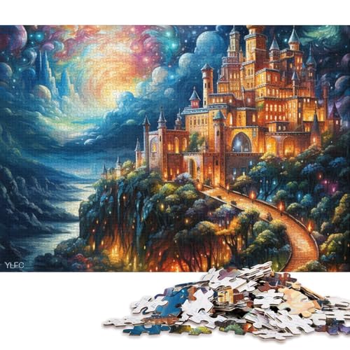 1000-teiliges Puzzle, Psychedelischer Pena-Nationalpalast bei Nacht, Puzzle aus Pappe, Lernspielzeug, Familienspiele (Größe 38 * 26 cm) von LiJianXXS